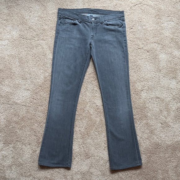 7 For All Mankind Rocker Bootcut Jeans | Charcoal Black 31 | USA Made - Picture 2 of 15